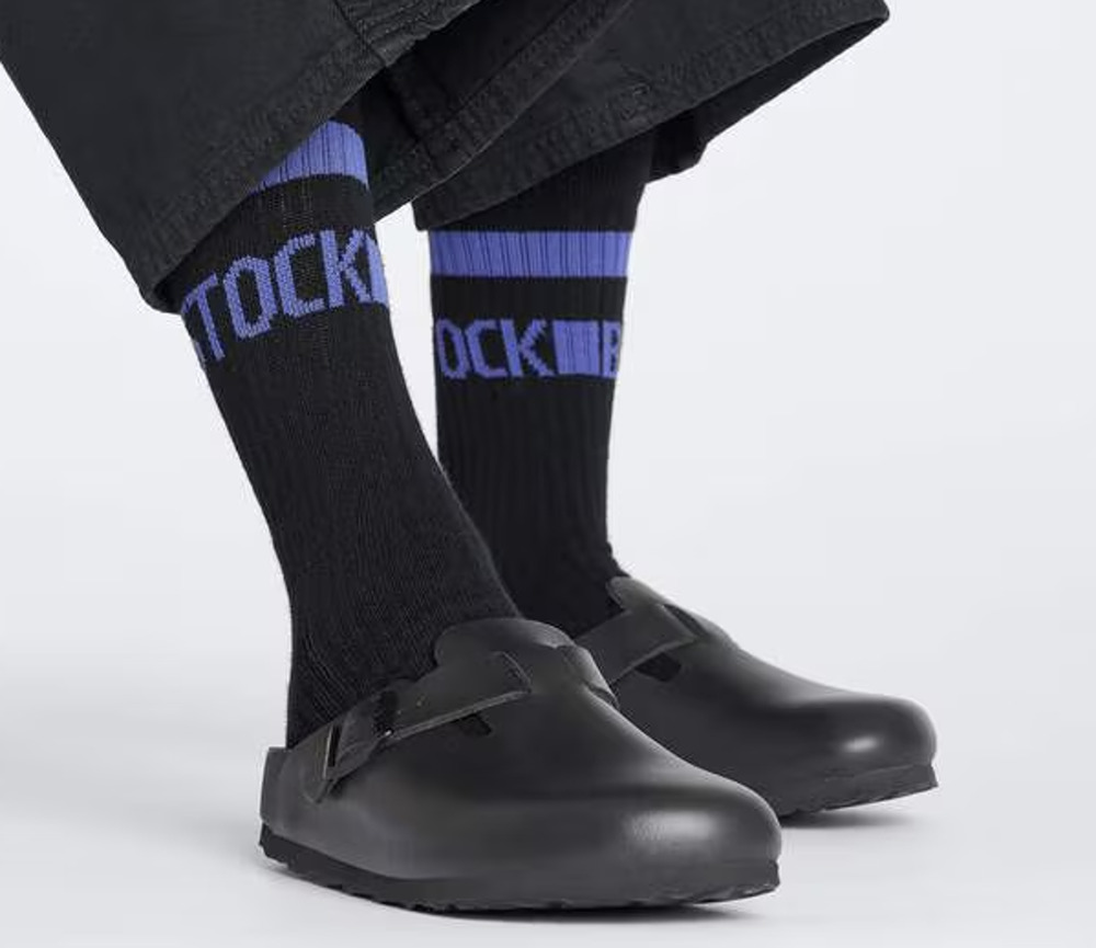 Birkenstock Unisex 39/41 Black Cotton Tennis 1-Pair Crew Socks J20-35